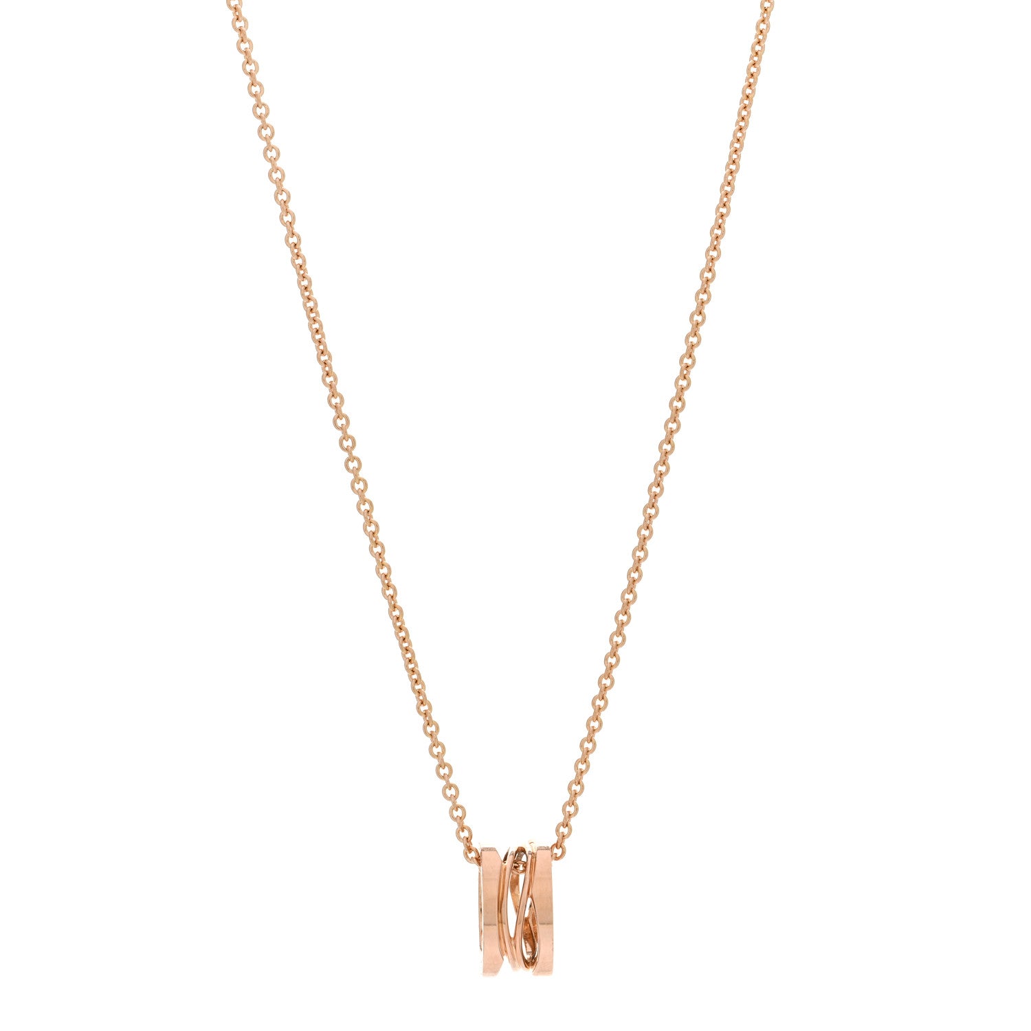 Bulgari 18K Rose Gold B.Zero1 Open Legends Pendant Necklace 1 of 5