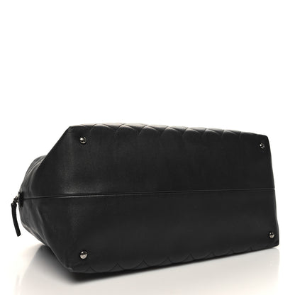Chanel Calfskin Quilted Feather Weight Bowling Bag Black 4 of 14