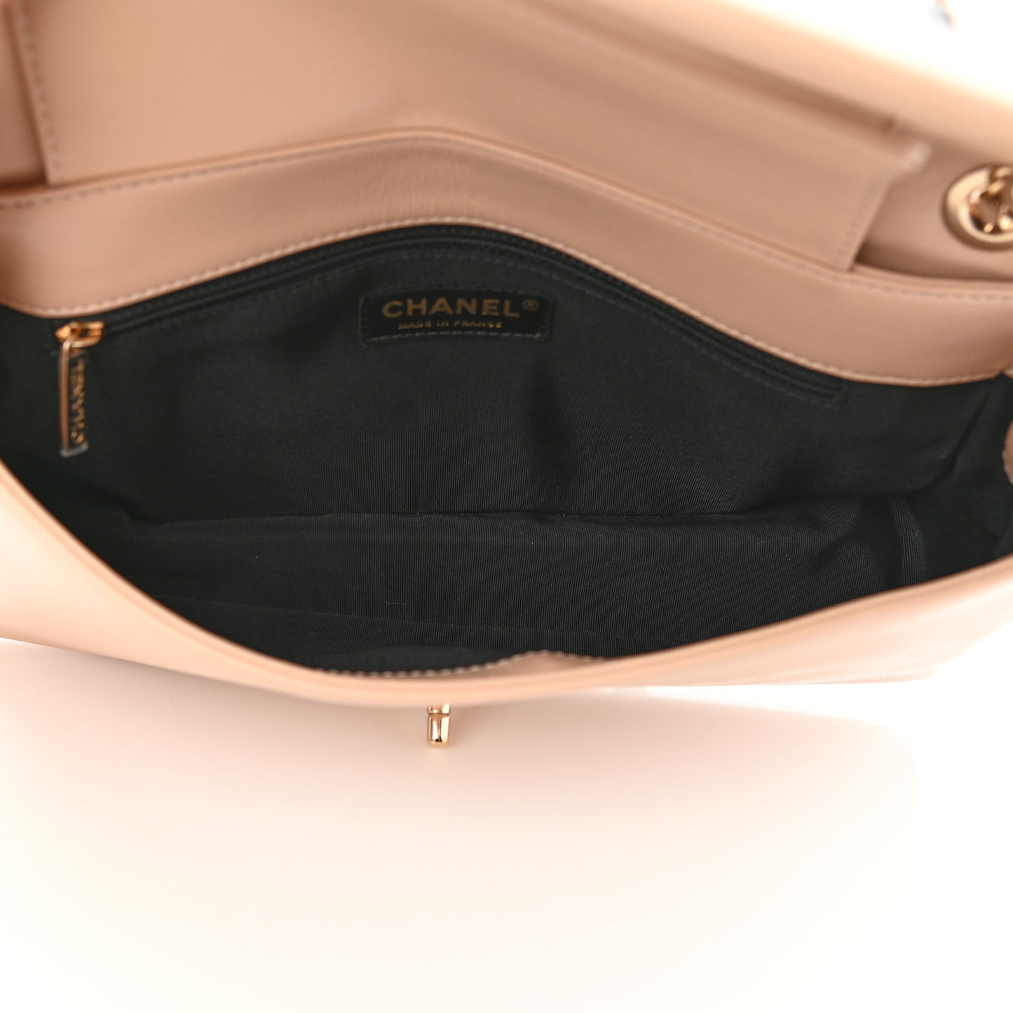 Sheepskin Quilted Vintage Mademoiselle Flap Beige Black