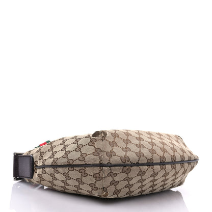 Gucci Monogram Web Medium Half Moon Hobo Dark Brown 3 of 14