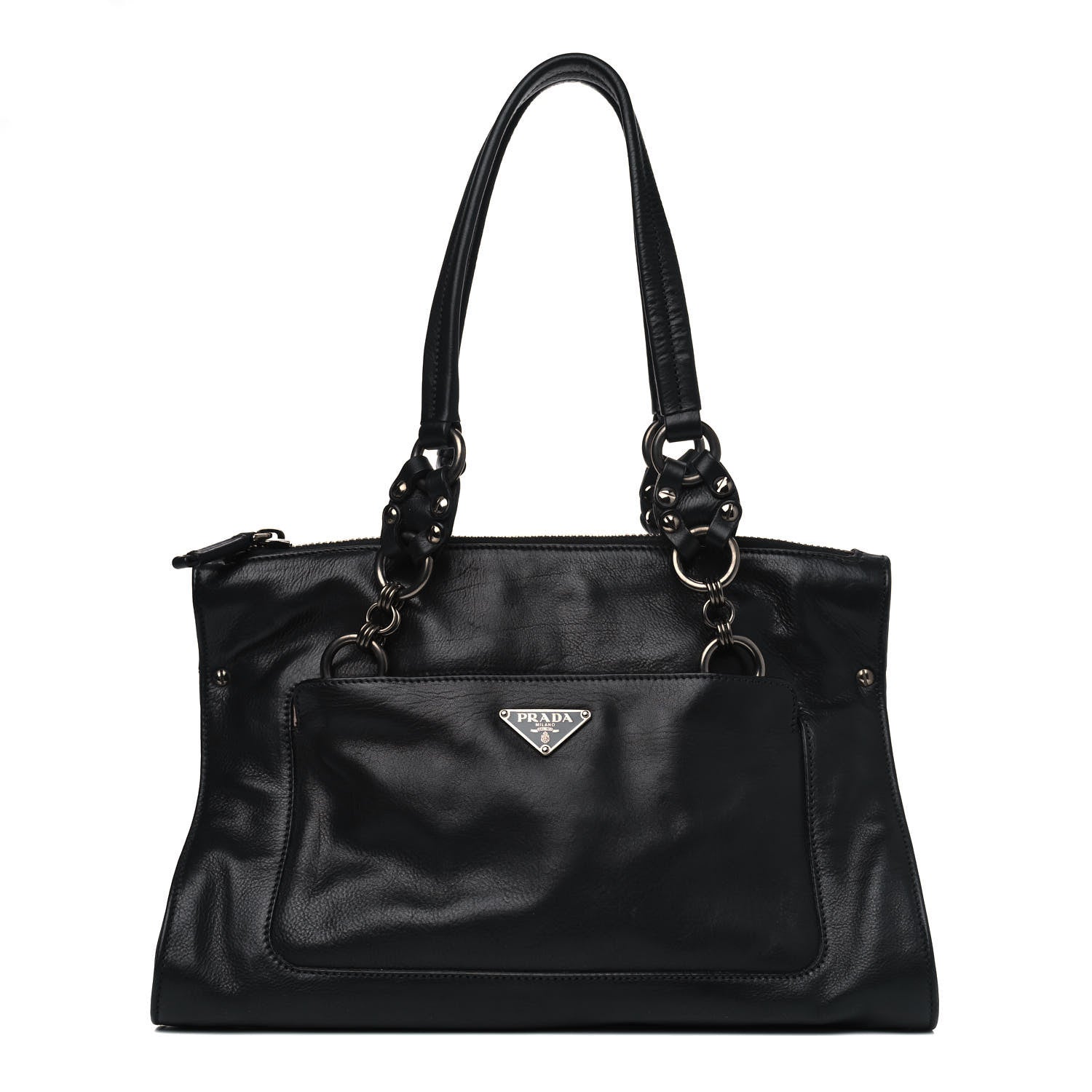 Prada Calfskin Screw Chain Bag Black 1 of 10