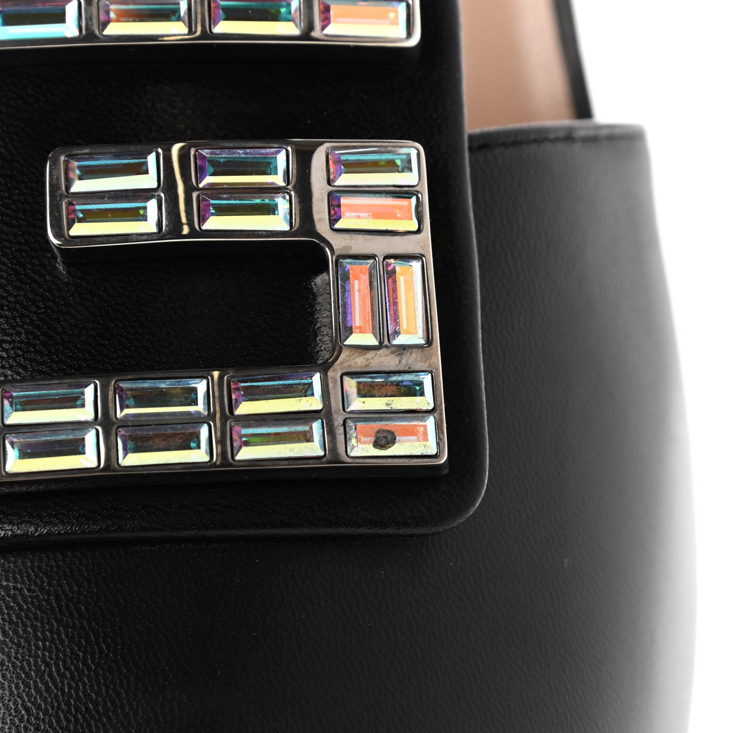 Gucci Malaga Kid Crystal Square G Madelyn 60mm Mules 37.5 Black 9 of 10