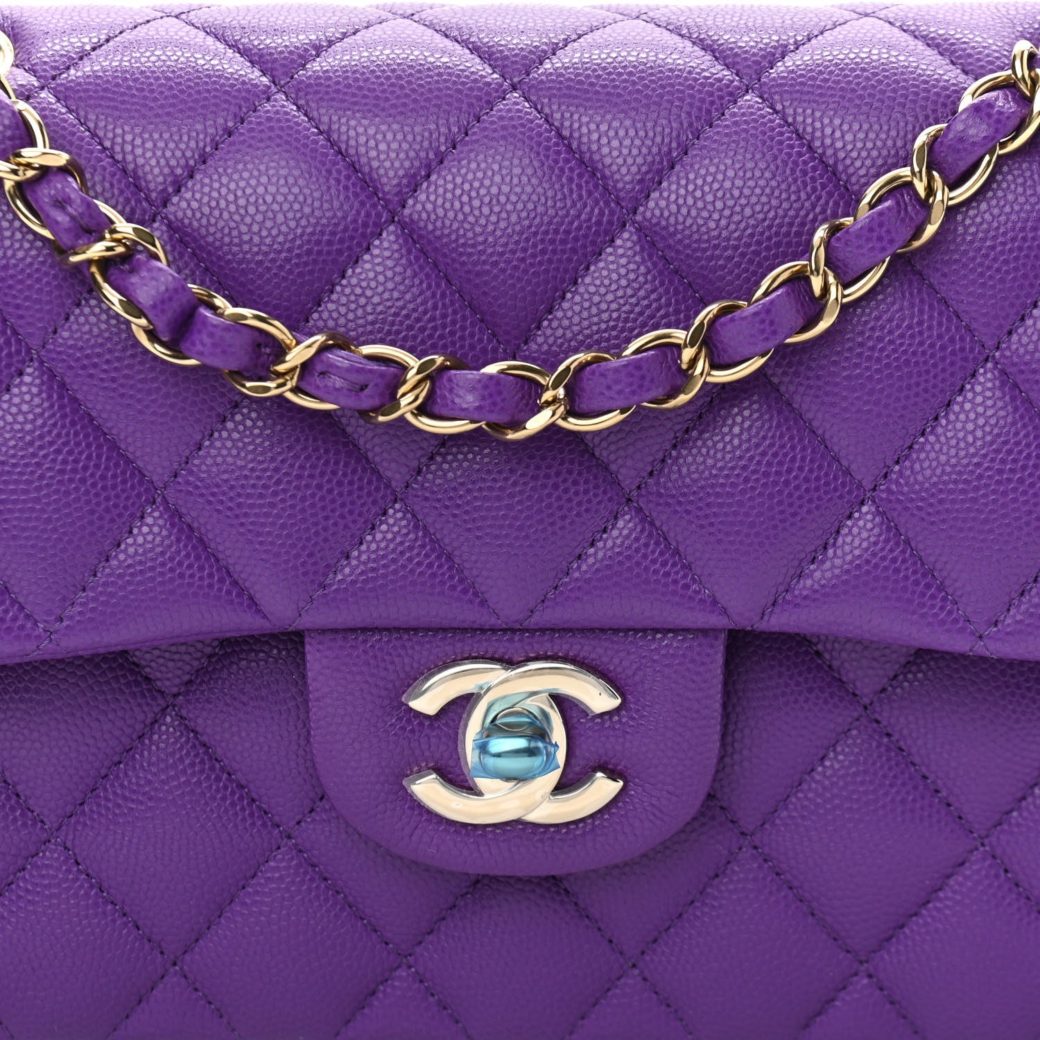 Chanel Caviar Quilted Small Double Flap Dark Purple 7 of 10