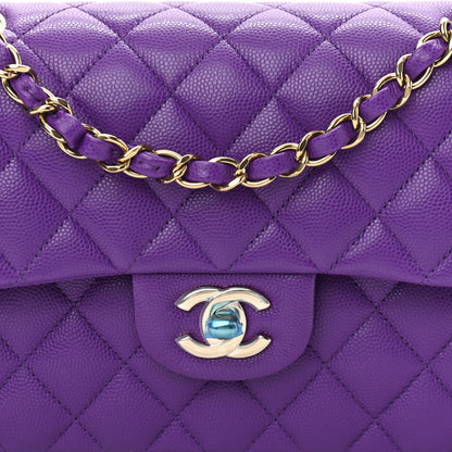 Chanel Caviar Quilted Small Double Flap Dark Purple 7 of 10