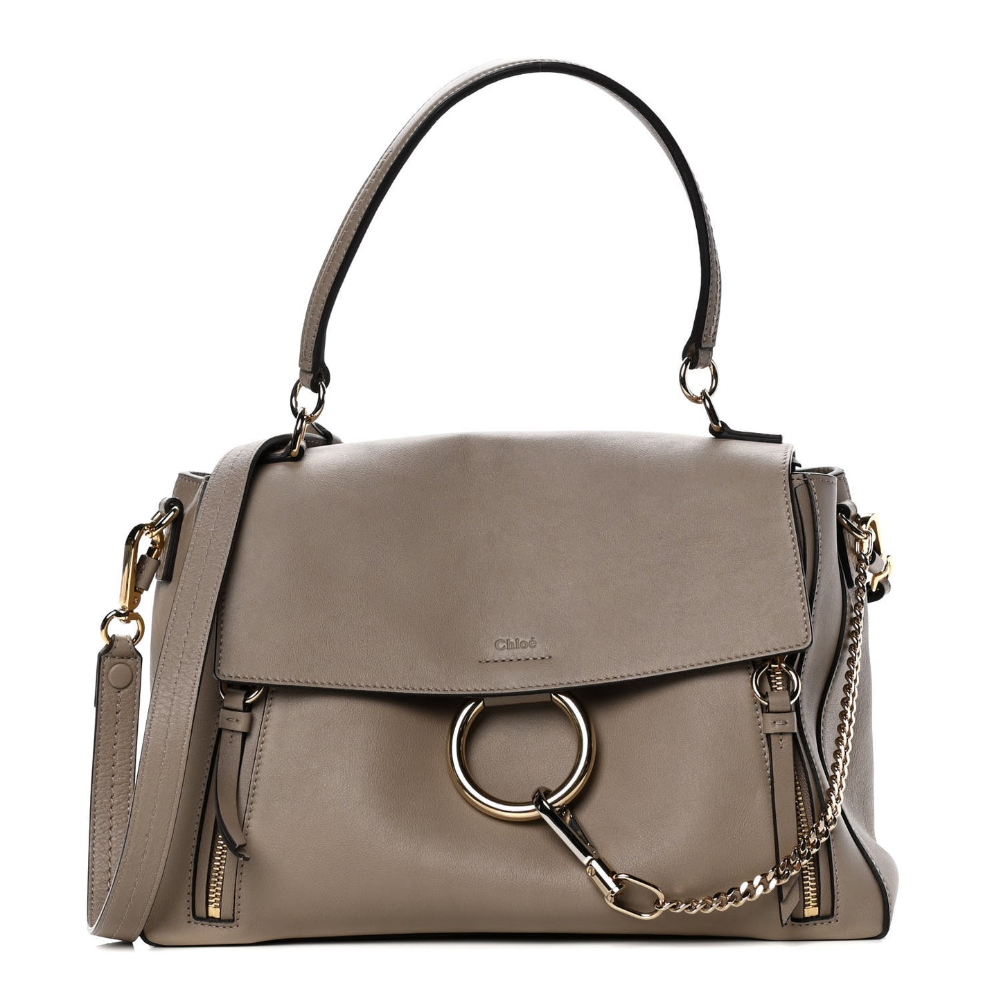 Calfskin Medium Faye Day Shoulder Bag Motty Grey