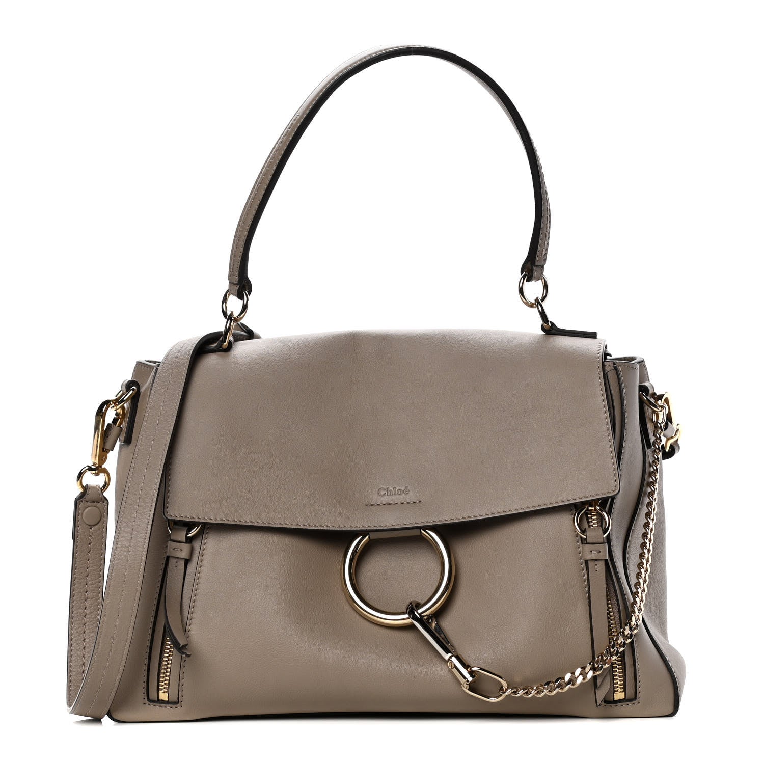 Chloe Calfskin Medium Faye Day Shoulder Bag Motty Grey 1 of 14
