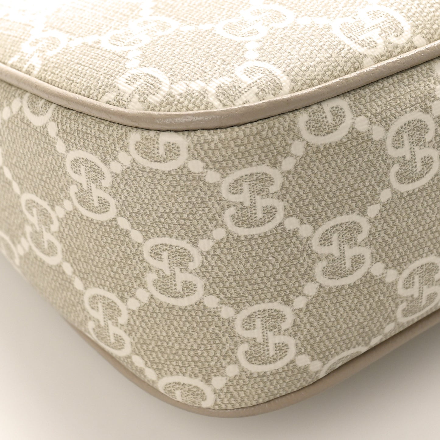 GG Supreme Monogram Textured Dollar Calfskin Small Ophidia Hobo Beige Mystic White Oatmeal