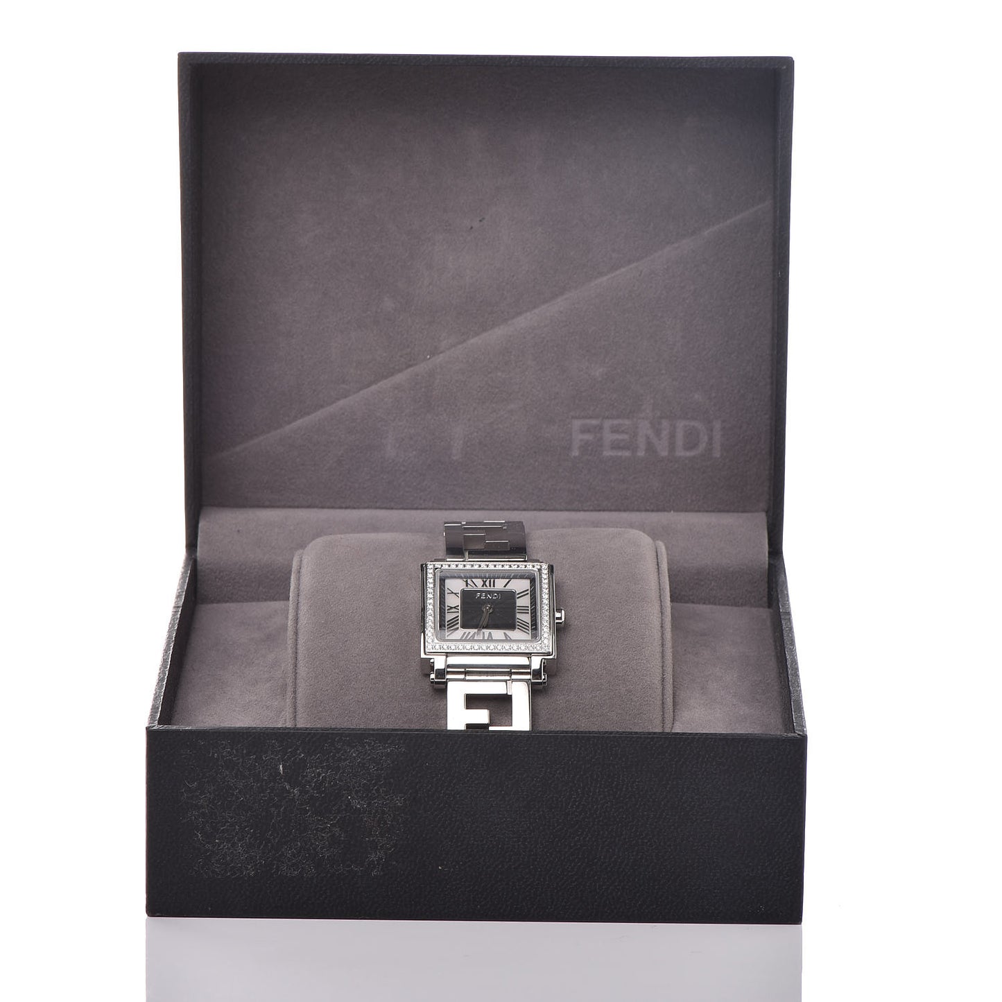 Stainless Steel Diamond Bezel Mother of Pearl 25mm Quadro Quartz Watch