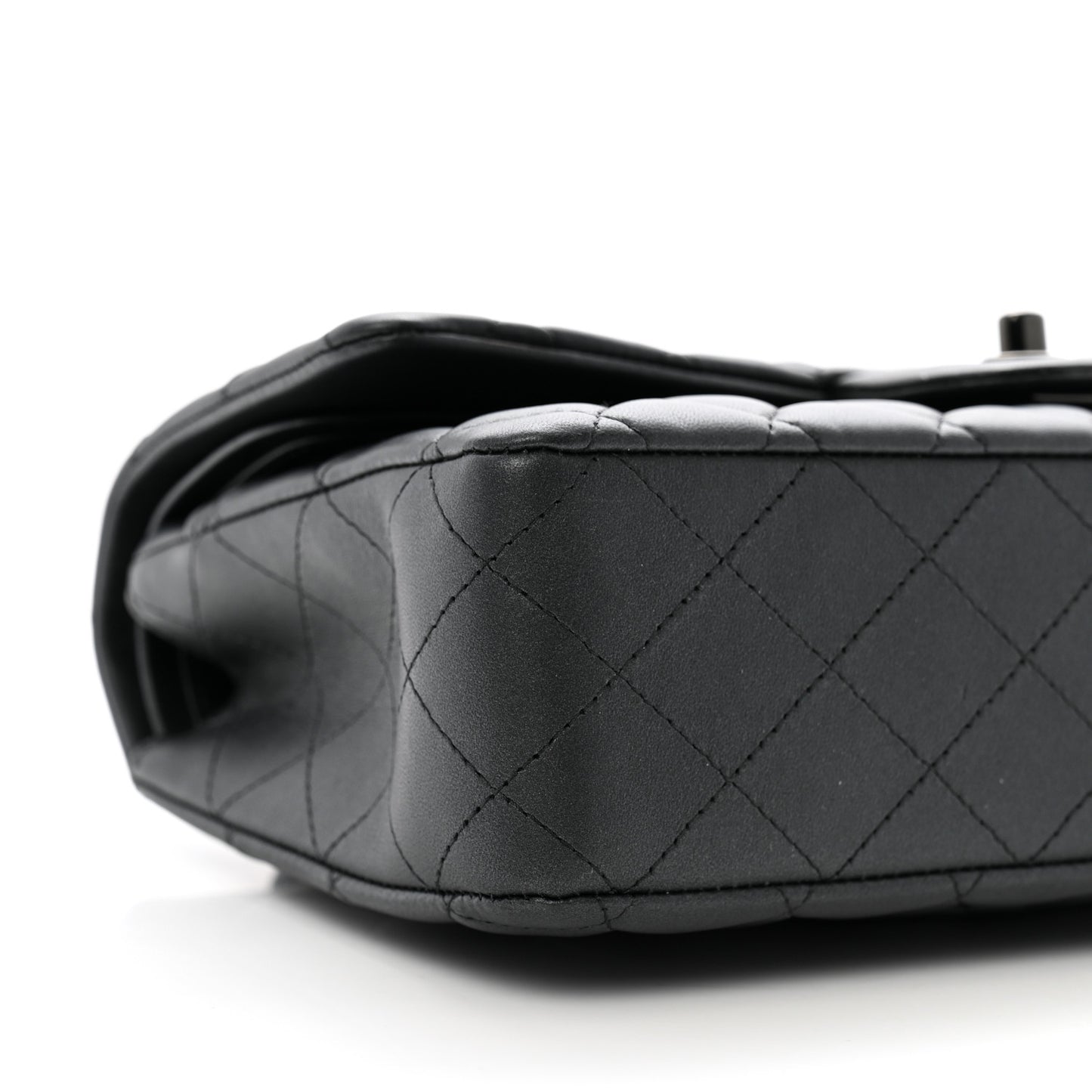 Lambskin Quilted Medium Double Flap So Black