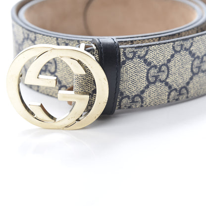 Gucci GG Supreme Monogram Interlocking G 37mm Belt 85 34 Beige Blue 8 of 8