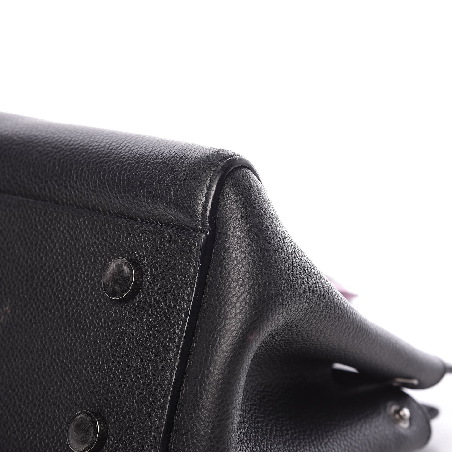 Grained Calfskin Small Cabas Rive Gauche Black