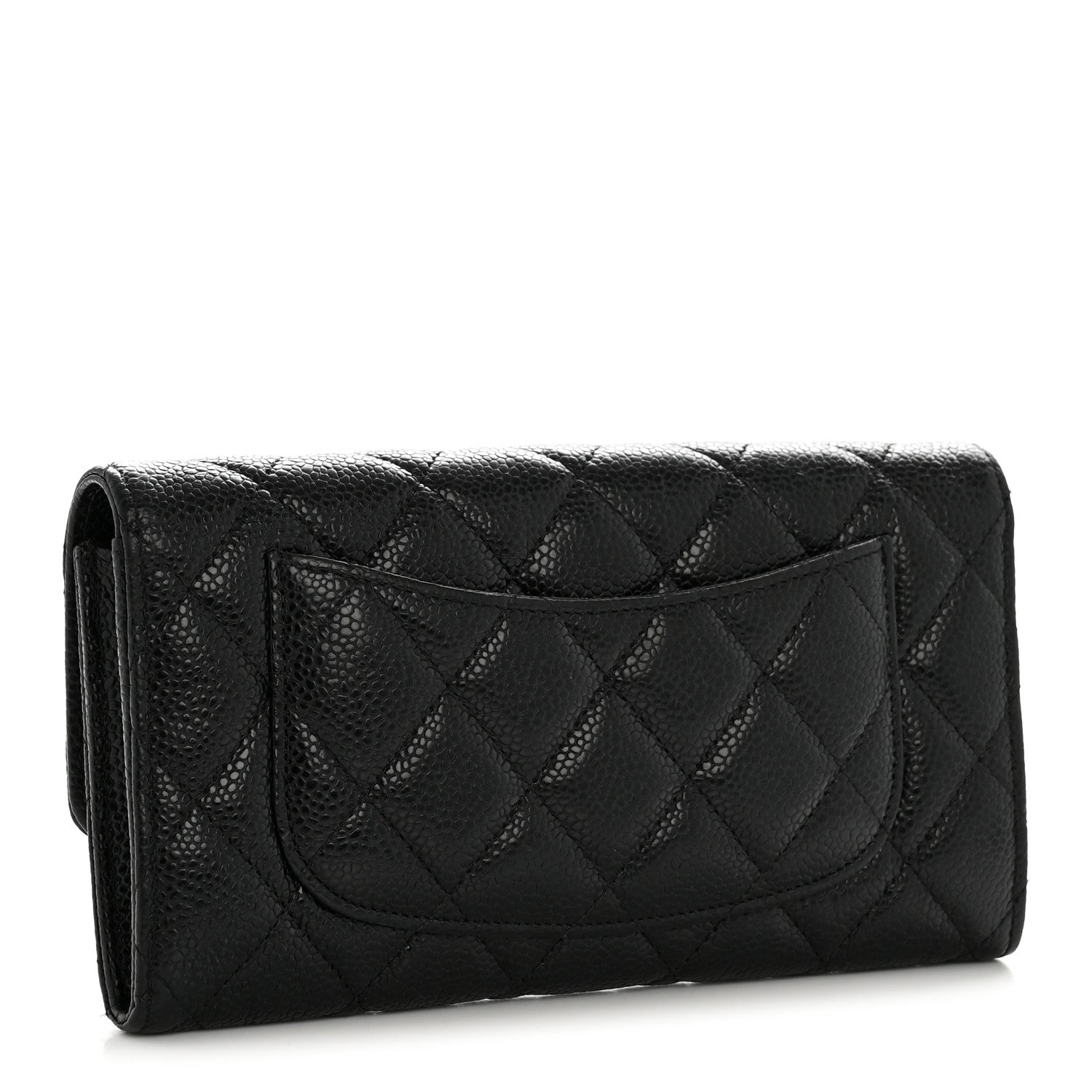 Chanel Caviar Quilted Large Gusset Flap Wallet Black 3 of 12