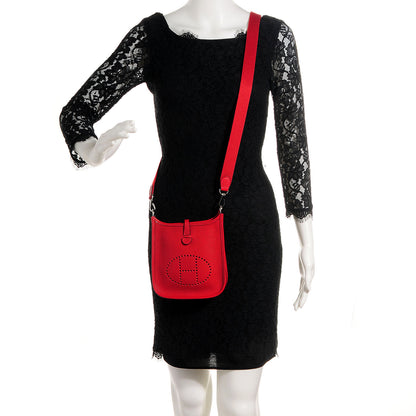 Hermes Taurillon Clemence Amazone Evelyne TPM Rouge Casaque Crevette 2 of 15