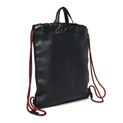 Gucci Calfskin Logo Drawstring Backpack Black 3 of 10