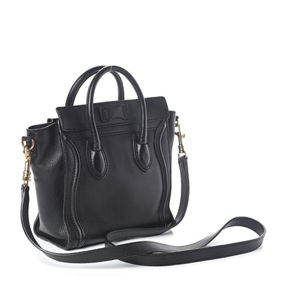 Celine Smooth Calfskin Nano Luggage Black 3 of 9