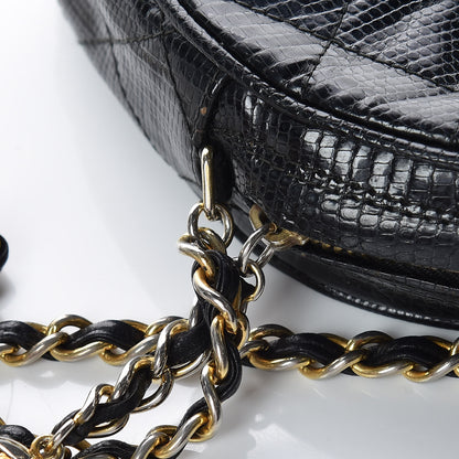 Chanel Lizard Quilted Small Tassel Camera Case Black 16 of 16