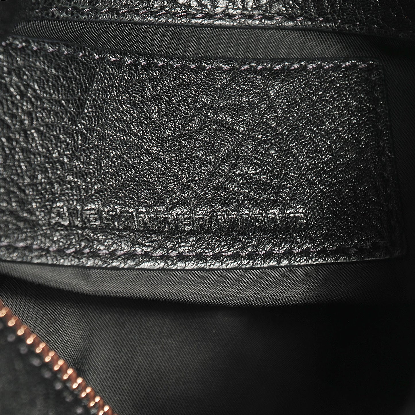 Pebbled Lambskin Rocco Black with Rose Gold Hardware