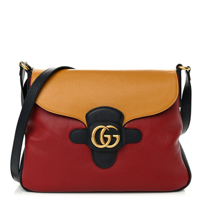 Gucci New Sakai Calfskin Lux Tri-Color Medium Dahlia Messenger Shoulder Bag New Cherry Red Sun Oil Blue 1 of 12