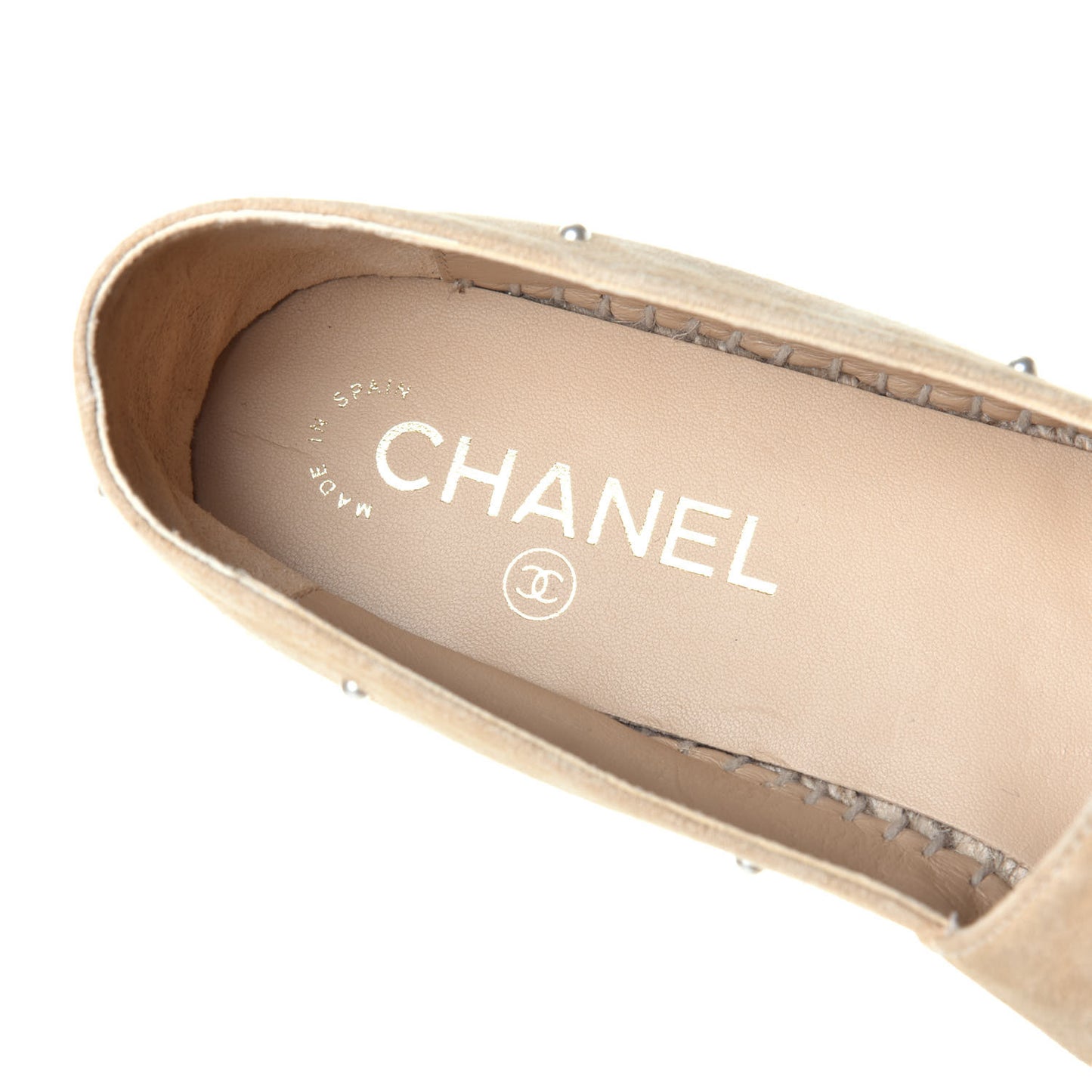 Suede Pearl CC Espadrilles 39 Beige Black