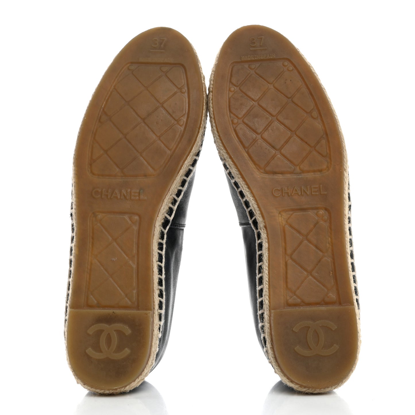 Calfskin Chain CC Espadrilles 37 Black
