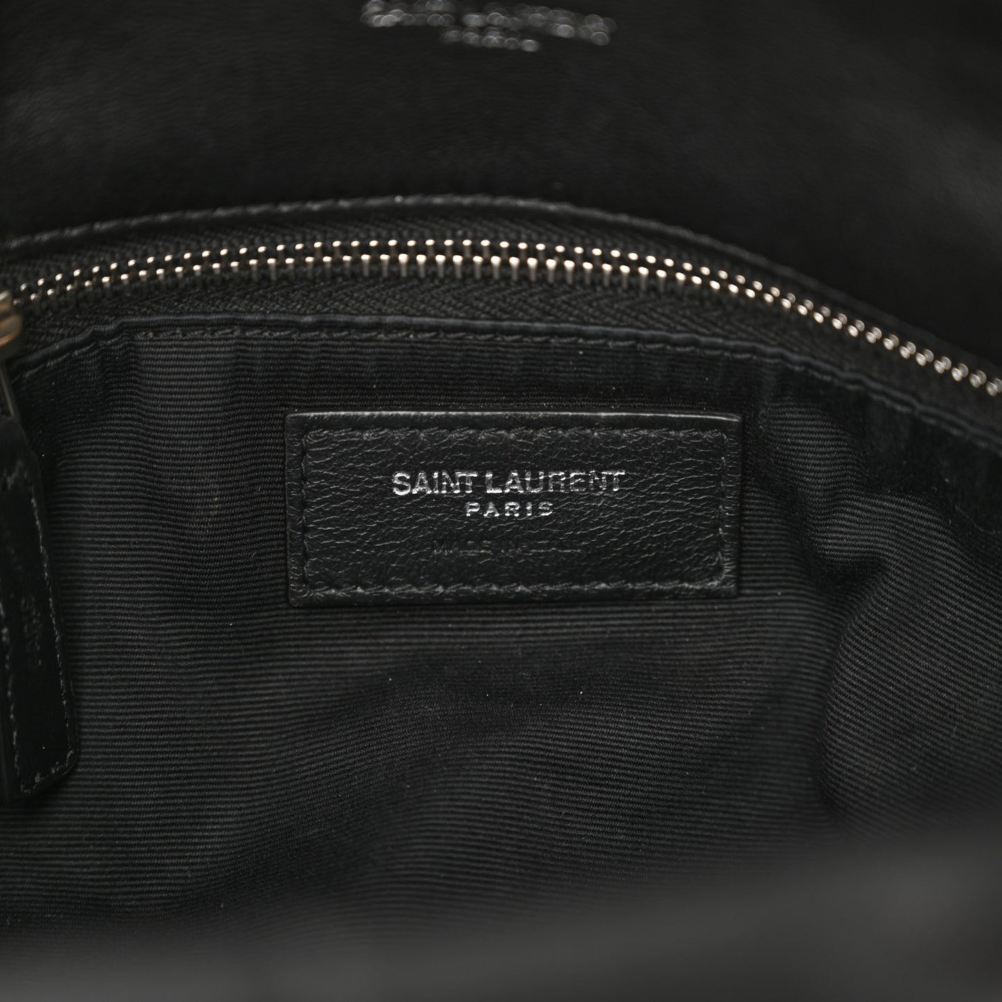 Lambskin Quilted Small Loulou Puffer Monogram Chain Satchel Black