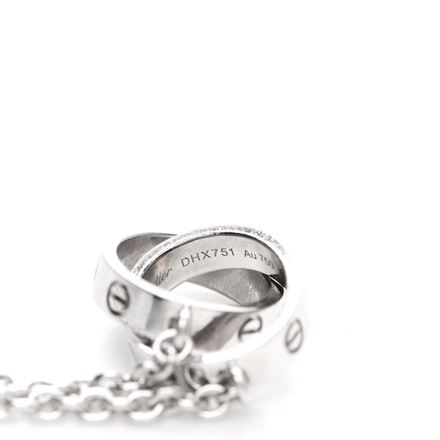 18K White Gold Interlocking LOVE Necklace