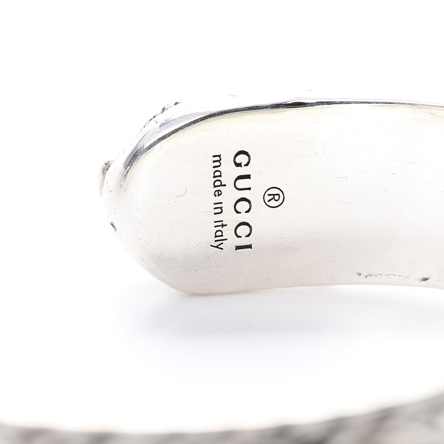 Gucci Sterling Silver Crystal Le Marche Des Merveilles Tiger Cuff Bracelet Orange 5 of 6