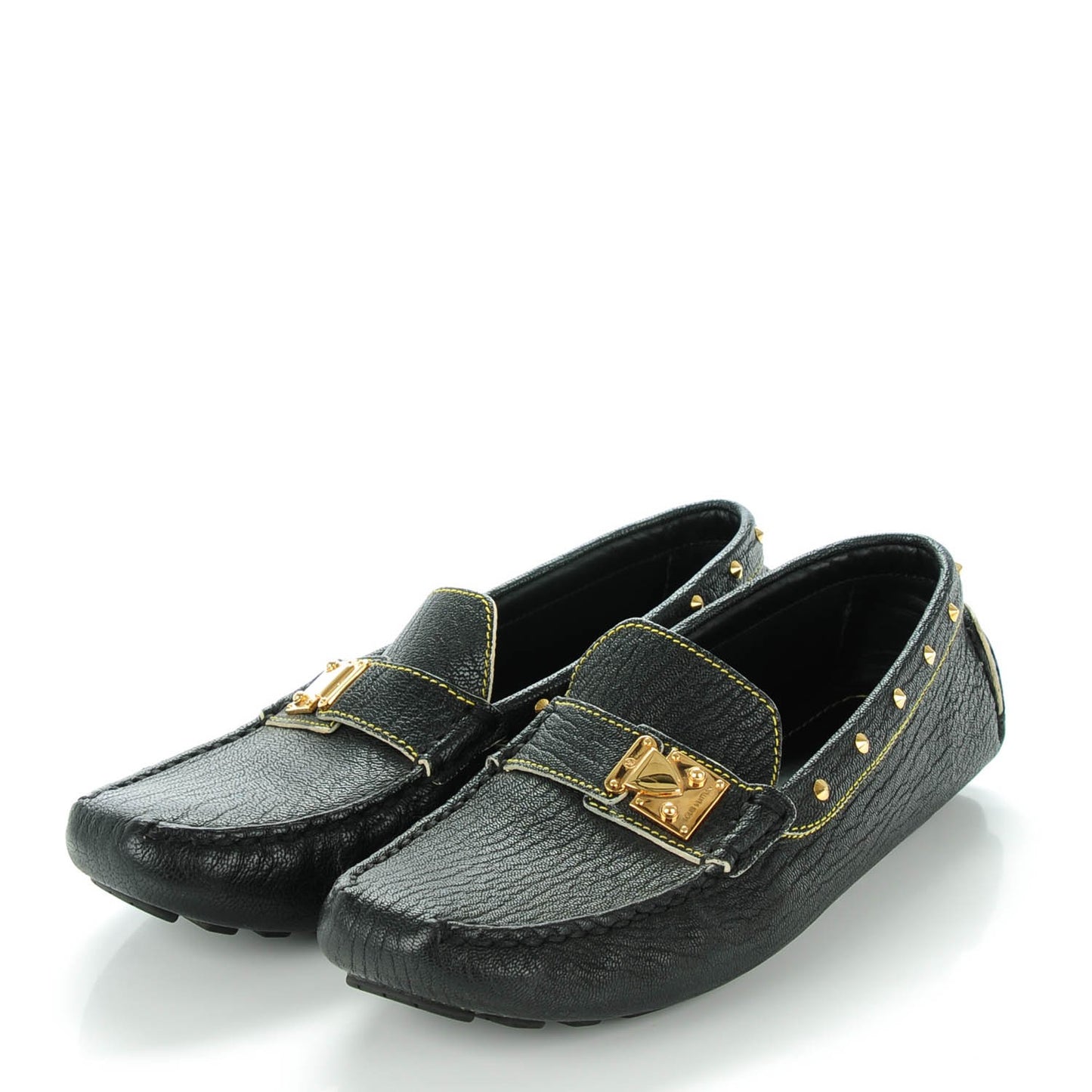 Goatskin Studded Suhali Loafers 37.5 Black