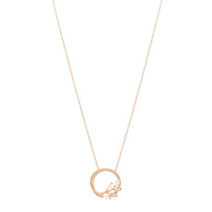 Tiffany 18K Rose Gold Diamond Victoria Vine Circle Pendant Necklace 1 of 4