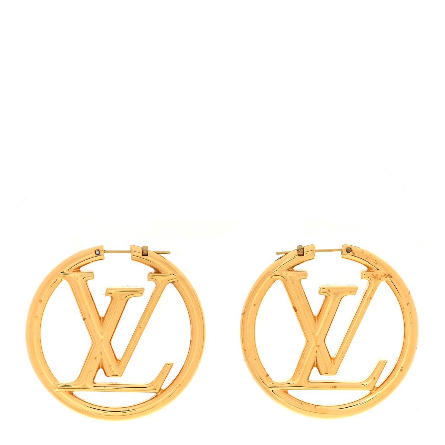 Louis Vuitton Metal Louise Hoop Earrings Gold 1 of 5