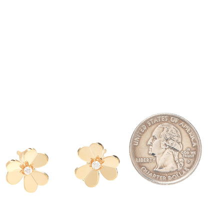 Van Cleef & Arpels 18K Yellow Gold Diamond Small Frivole Earrings 2 of 6