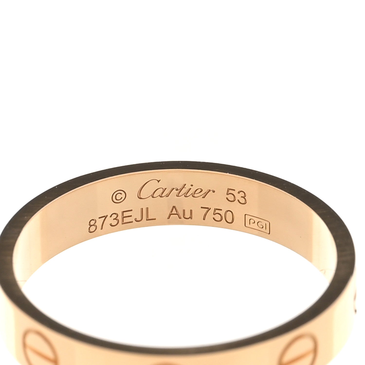 Cartier 18K Yellow Gold 3.5mm LOVE Wedding Band Ring 53 6.5 4 of 5