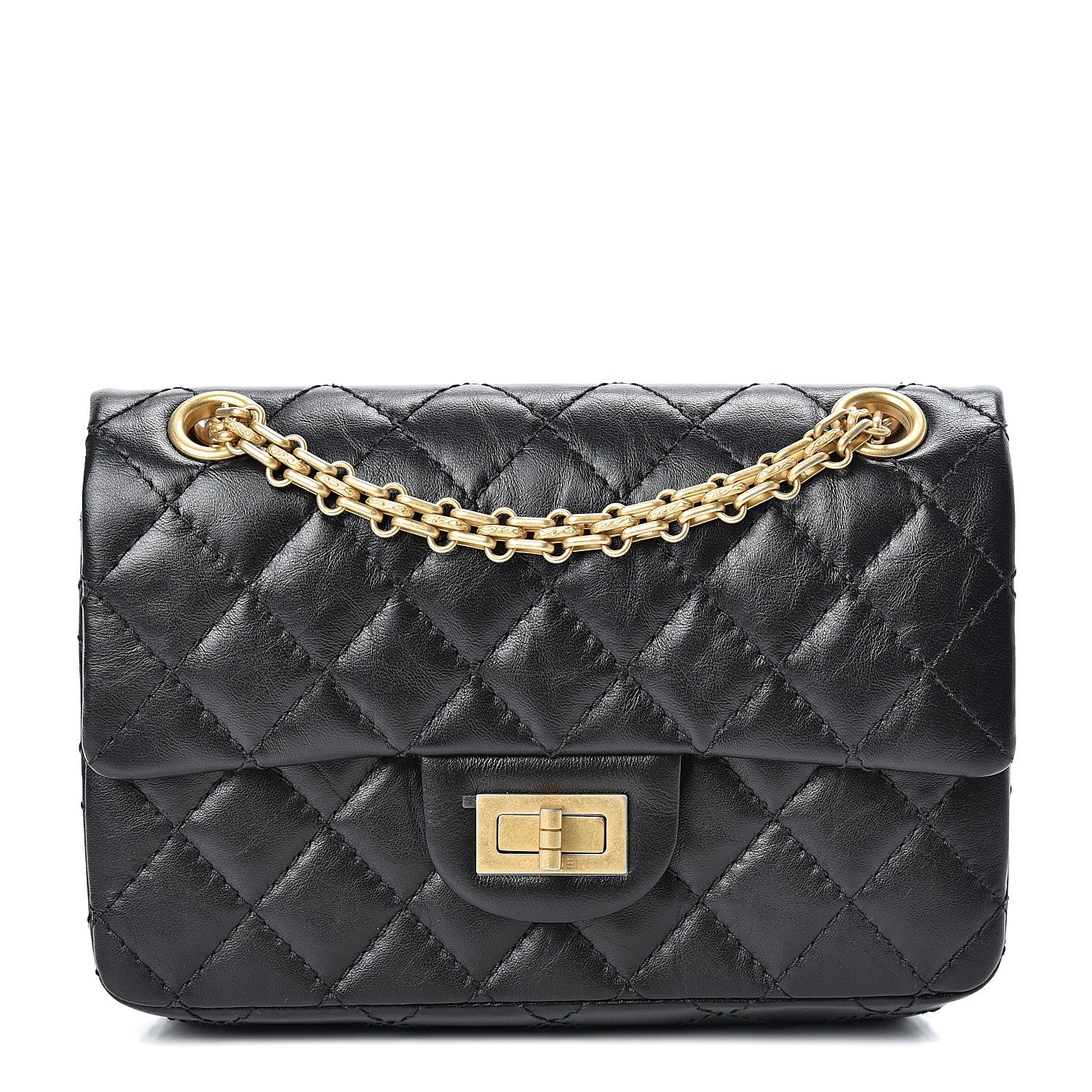 Chanel Aged Calfskin Quilted 2.55 Reissue Mini Flap Black 1 of 14