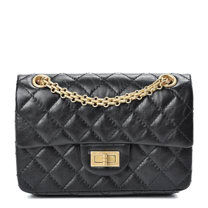 Chanel Aged Calfskin Quilted 2.55 Reissue Mini Flap Black 1 of 14
