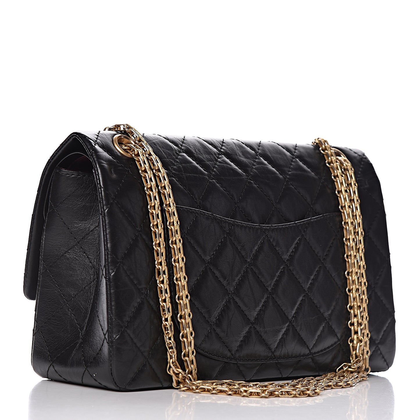 Aged Calfskin Quilted 2.55 Reissue 226 Flap Black
