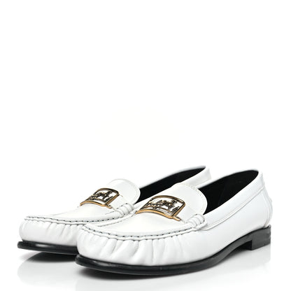 Hermes Glazed Nappa Womens Kessy Loafer 39 White 4 of 8