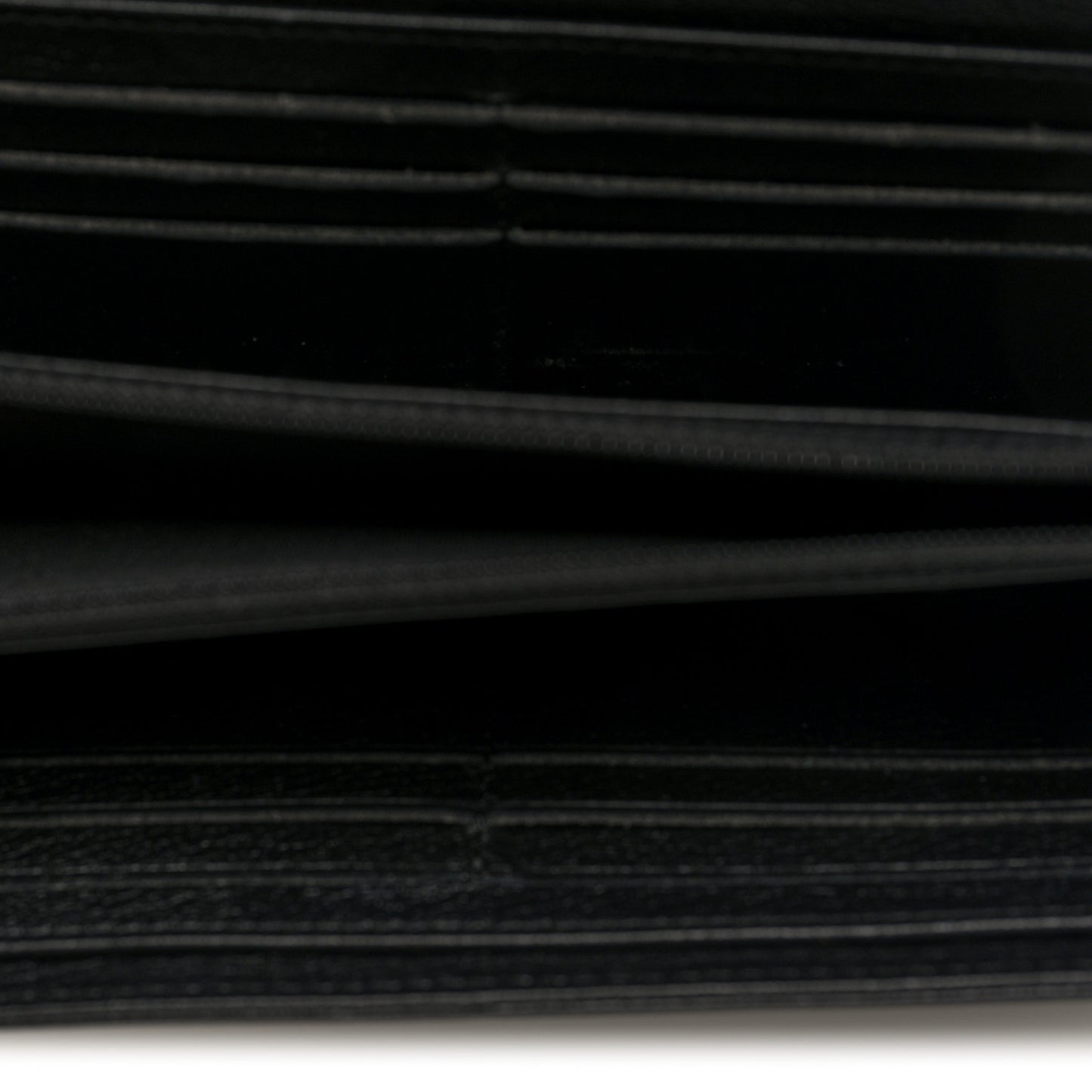 Lambskin Quilted Timeless CC Large Gusset Flap Wallet Black