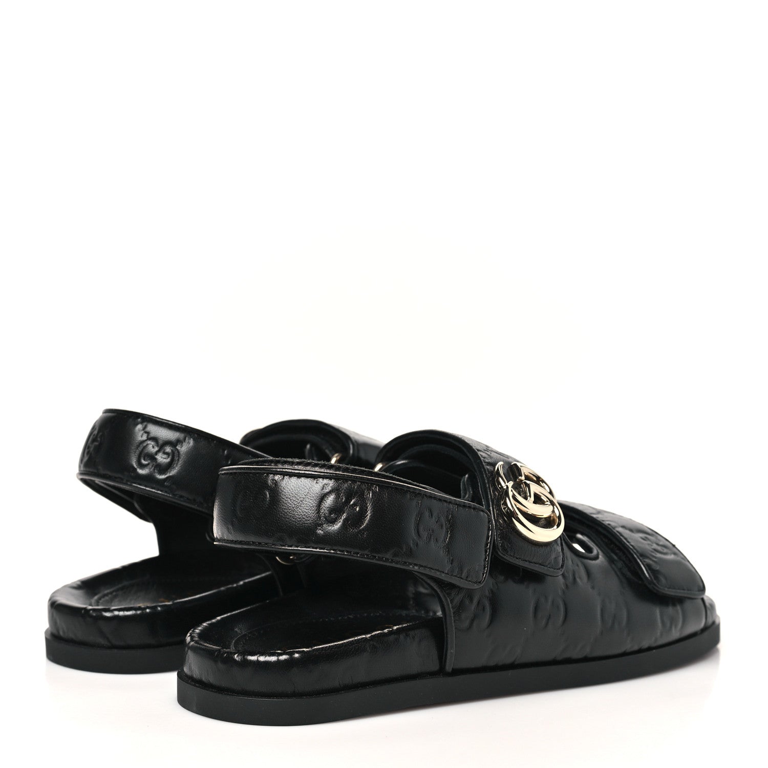 Gucci Guccissima GG Embossed Womens Sandals 36.5 Black 5 of 9