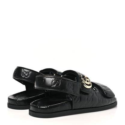 Gucci Guccissima GG Embossed Womens Sandals 36.5 Black 5 of 9