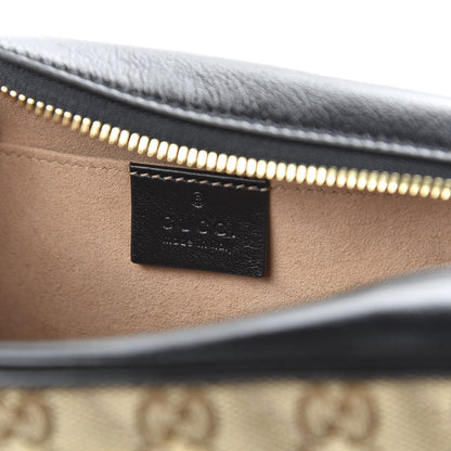 Gucci Monogram Matelasse Diagonal Small GG Marmont Chain Shoulder Bag Beige Black 8 of 10