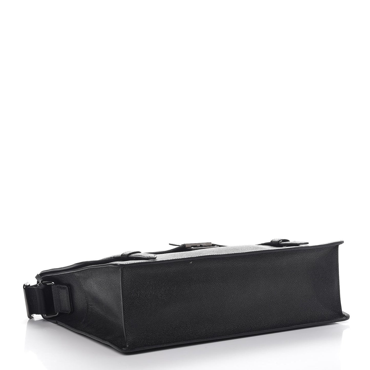 London Grainy Calfskin Rivendale Messenger Bag Black