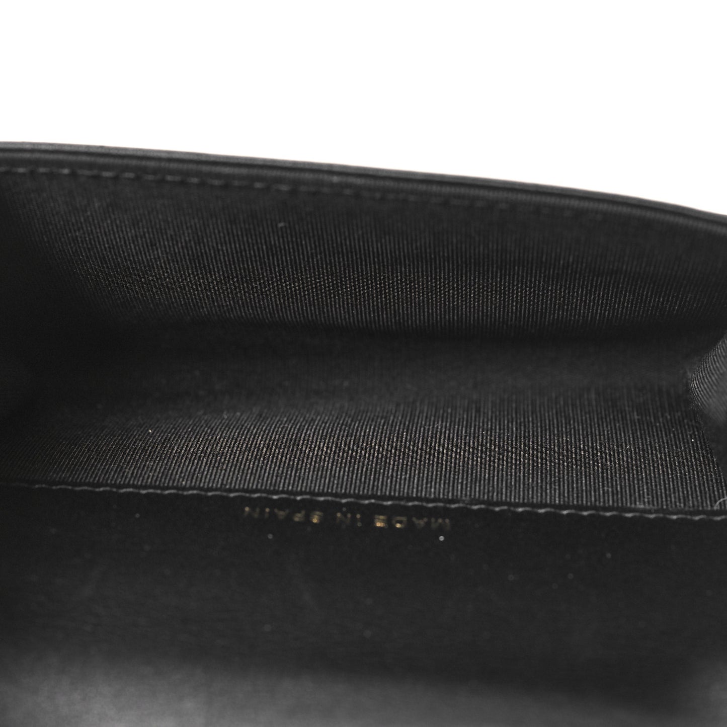 Lambskin Quilted Boy Flap Card Holder Black