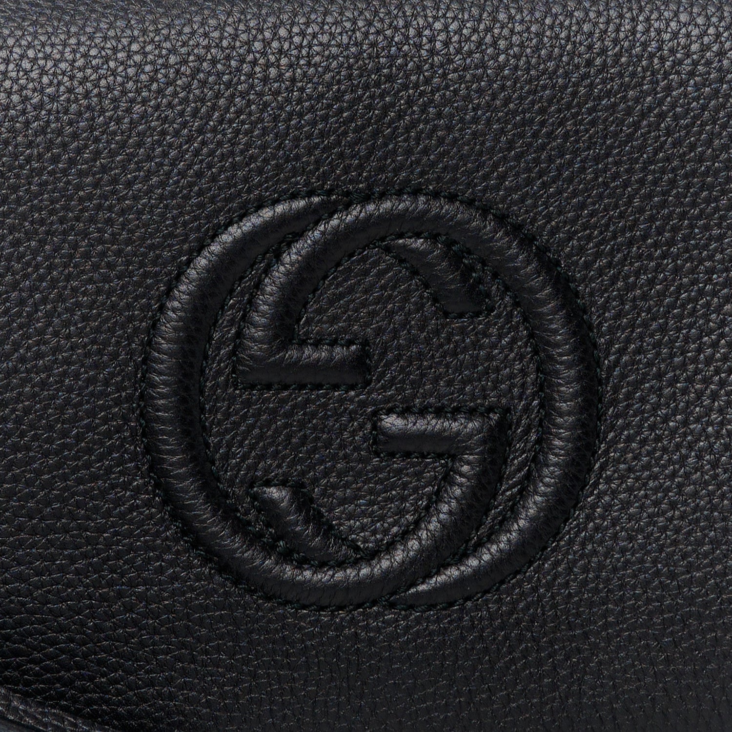 Gucci Pebbled Calfskin Medium Soho Clutch Black 9 of 11