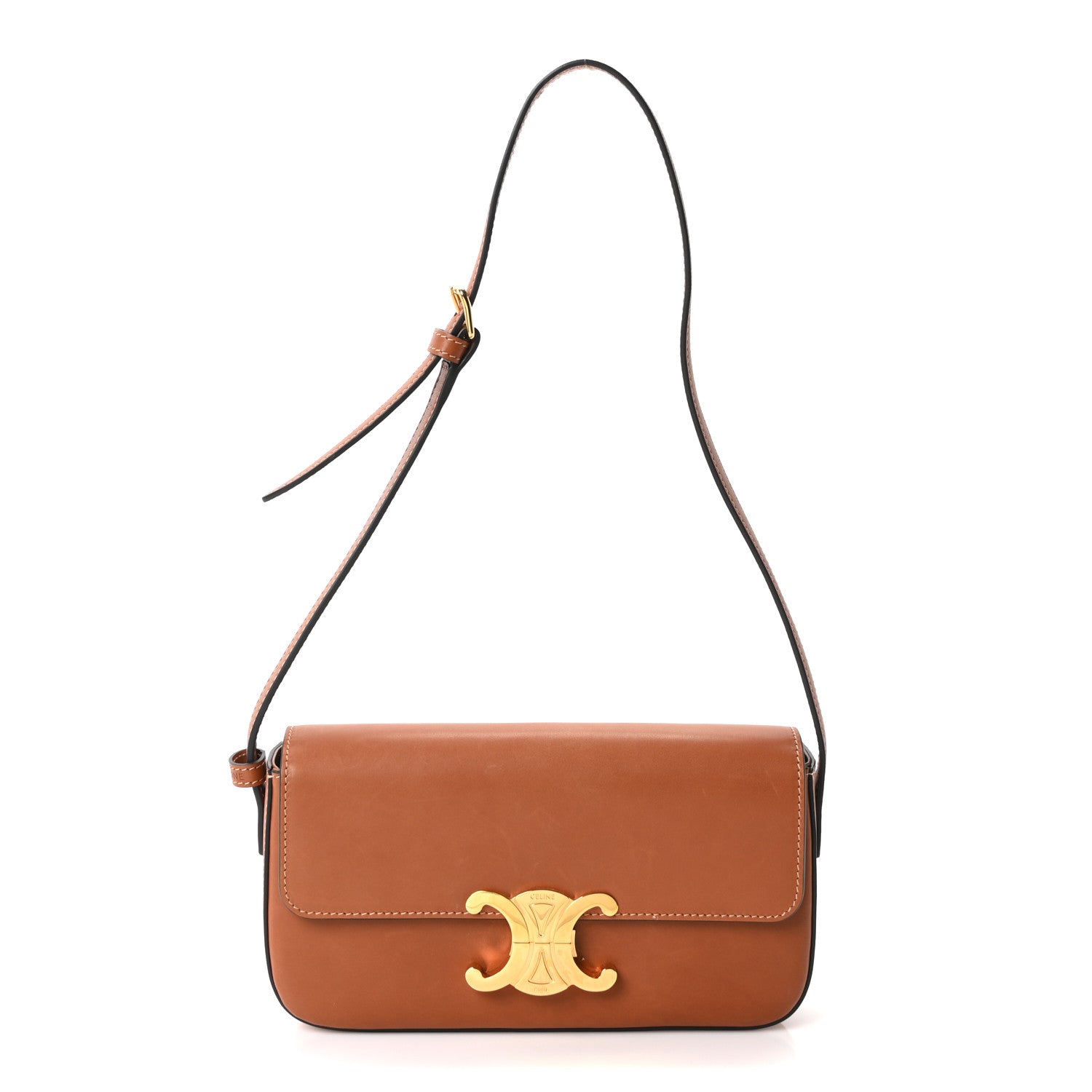 Celine Natural Calfskin Triomphe Shoulder Bag Tan 2 of 19