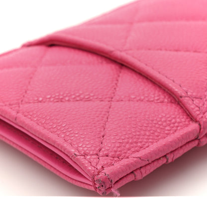 Chanel Caviar Quilted Vertical Card Holder Pink 9 of 11