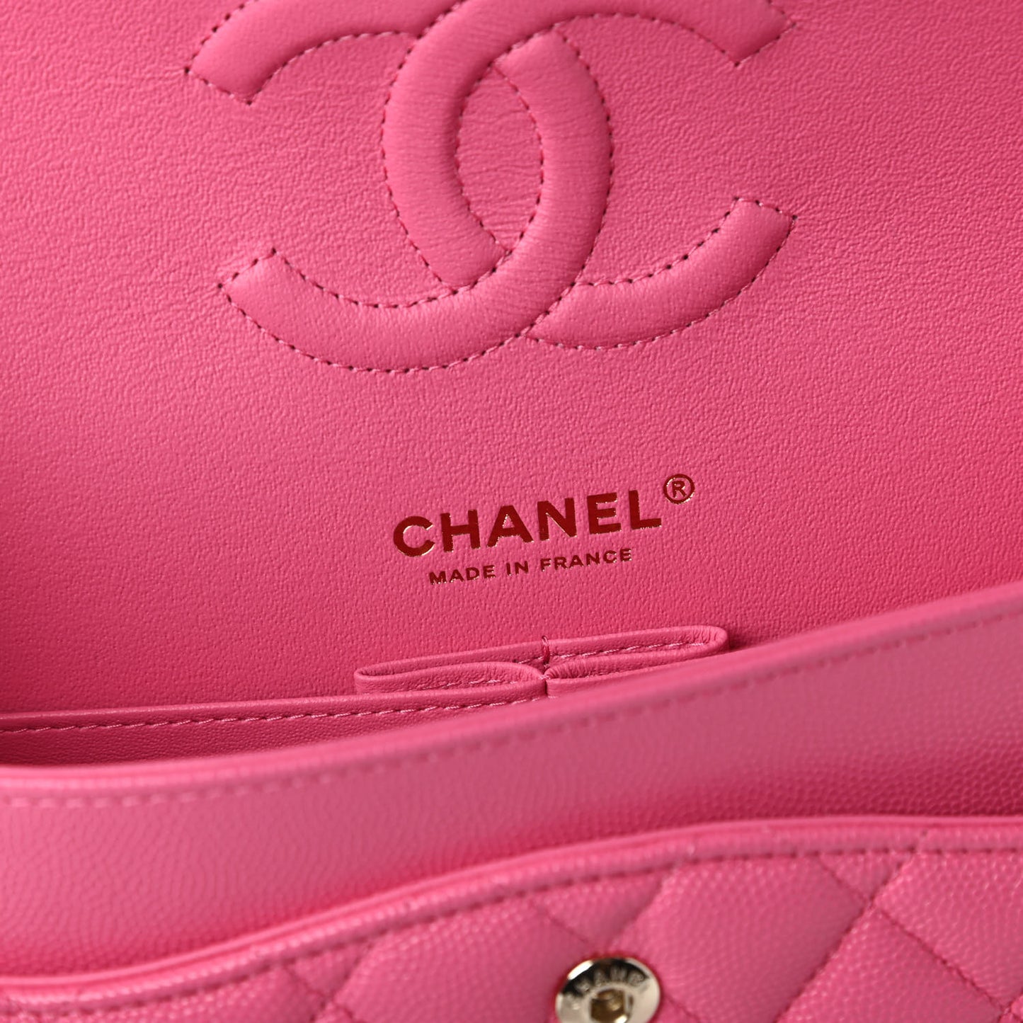 Caviar Quilted Medium Double Flap Pink