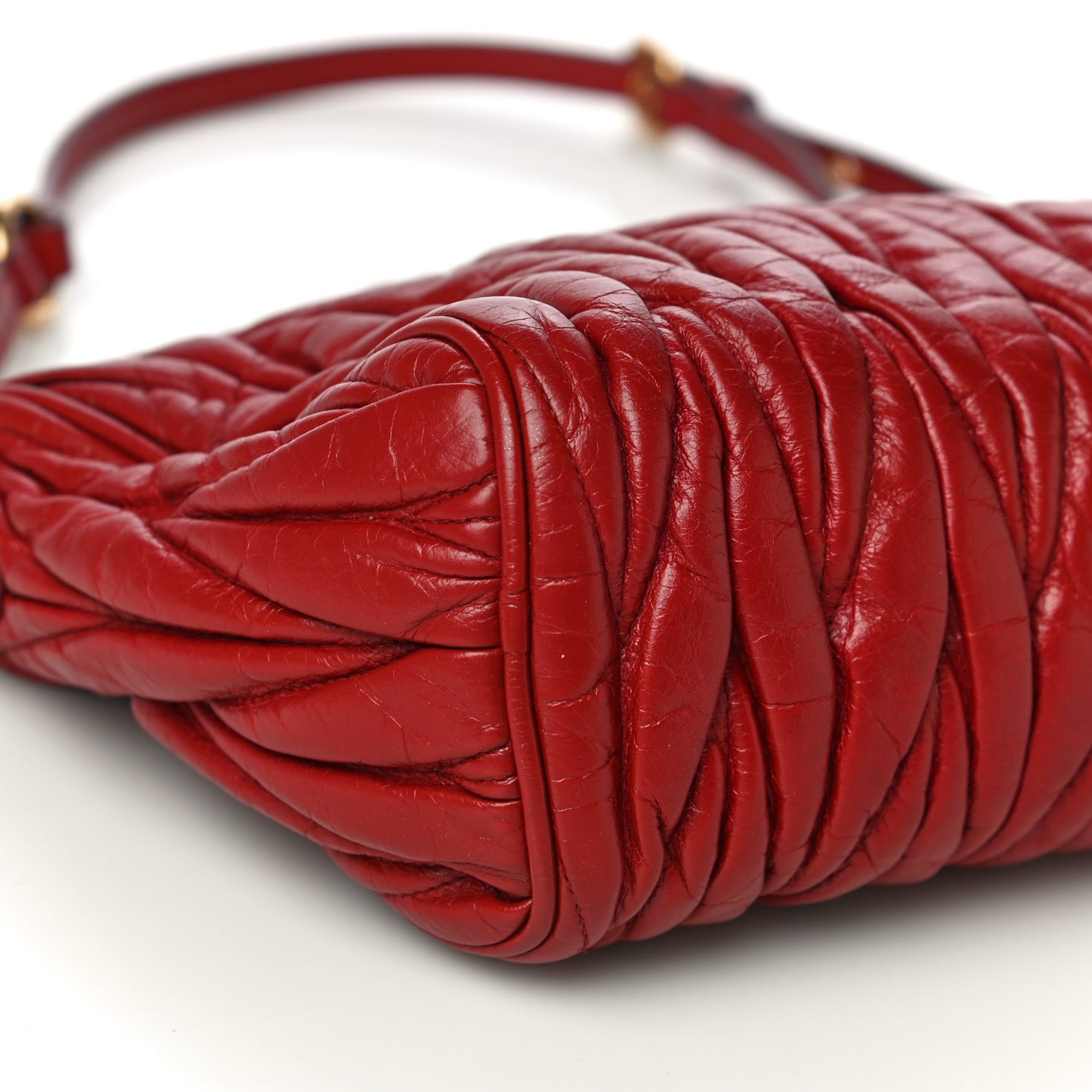 Nappa Matelasse Crossbody Clutch Rubino
