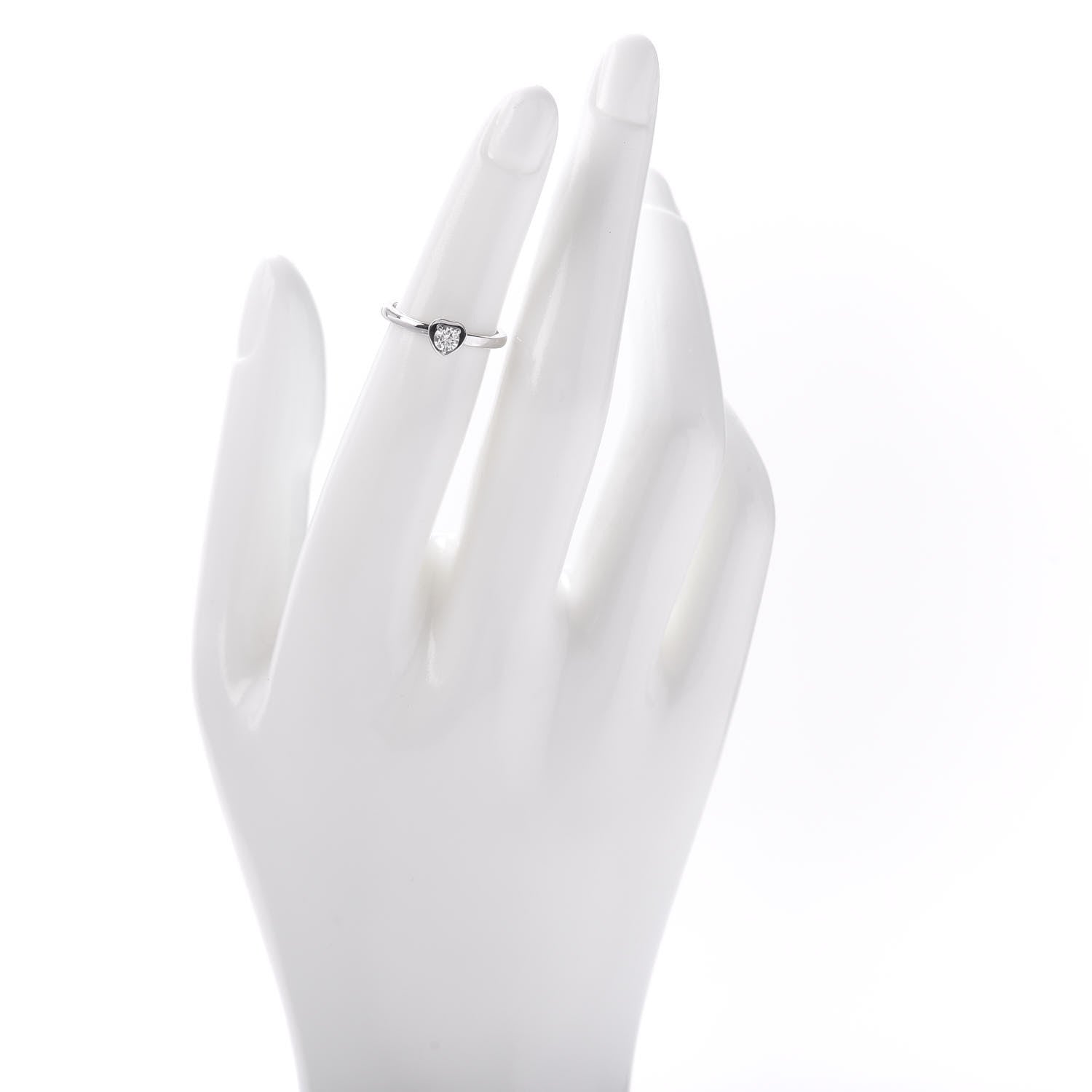 Cartier 18K White Gold Diamond D'Amour Heart Ring 47 4 2 of 5