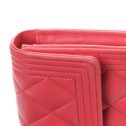 Chanel Lambskin Quilted Large Boy Gusset Flap Wallet Pink 12 of 12