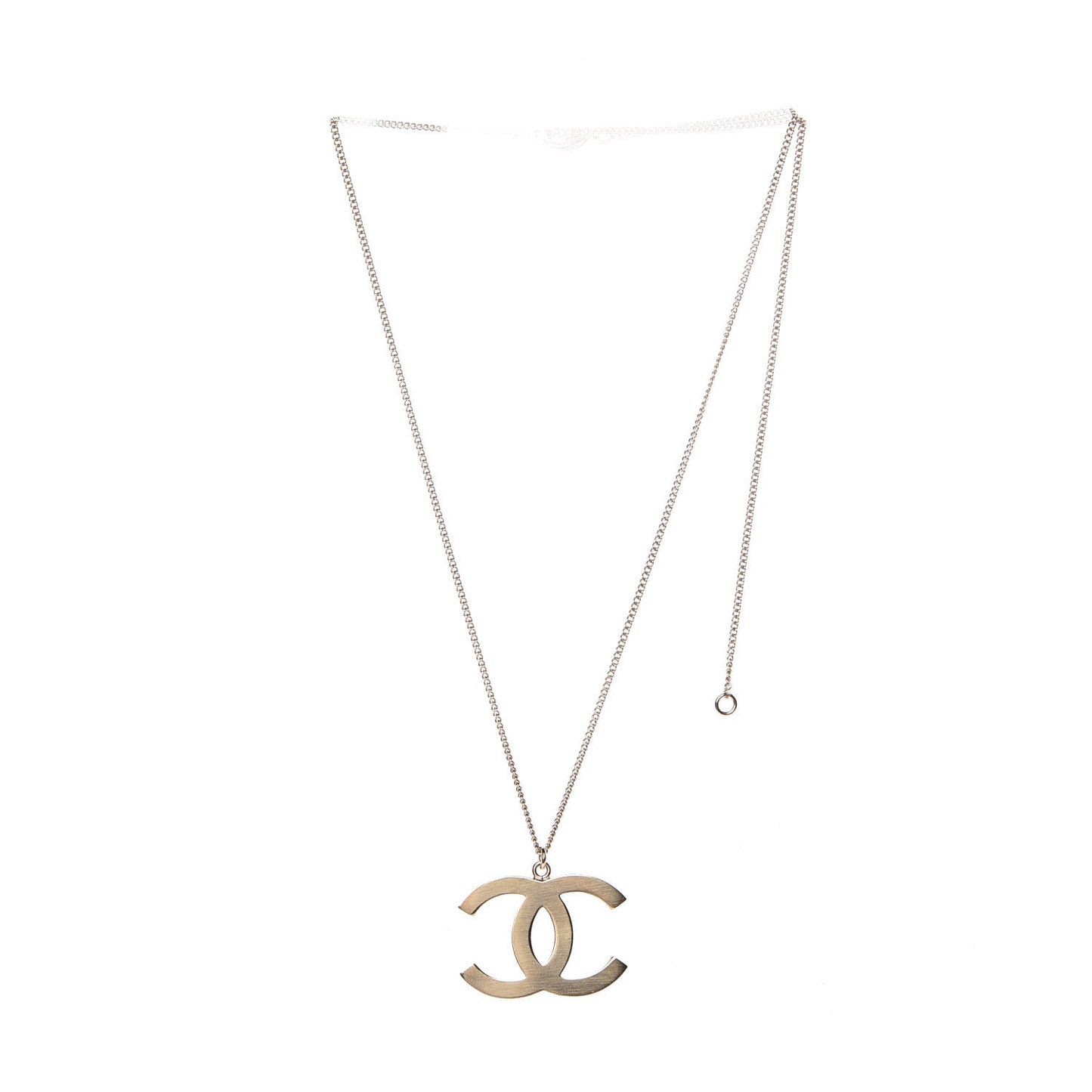 Baguette Crystal Quilted CC Pendant Necklace Gold